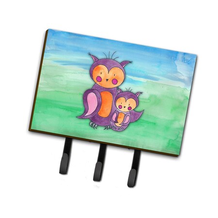 Carolines Treasures Momma & Baby Owl Watercolor Leash or Key Holder BB7430TH68